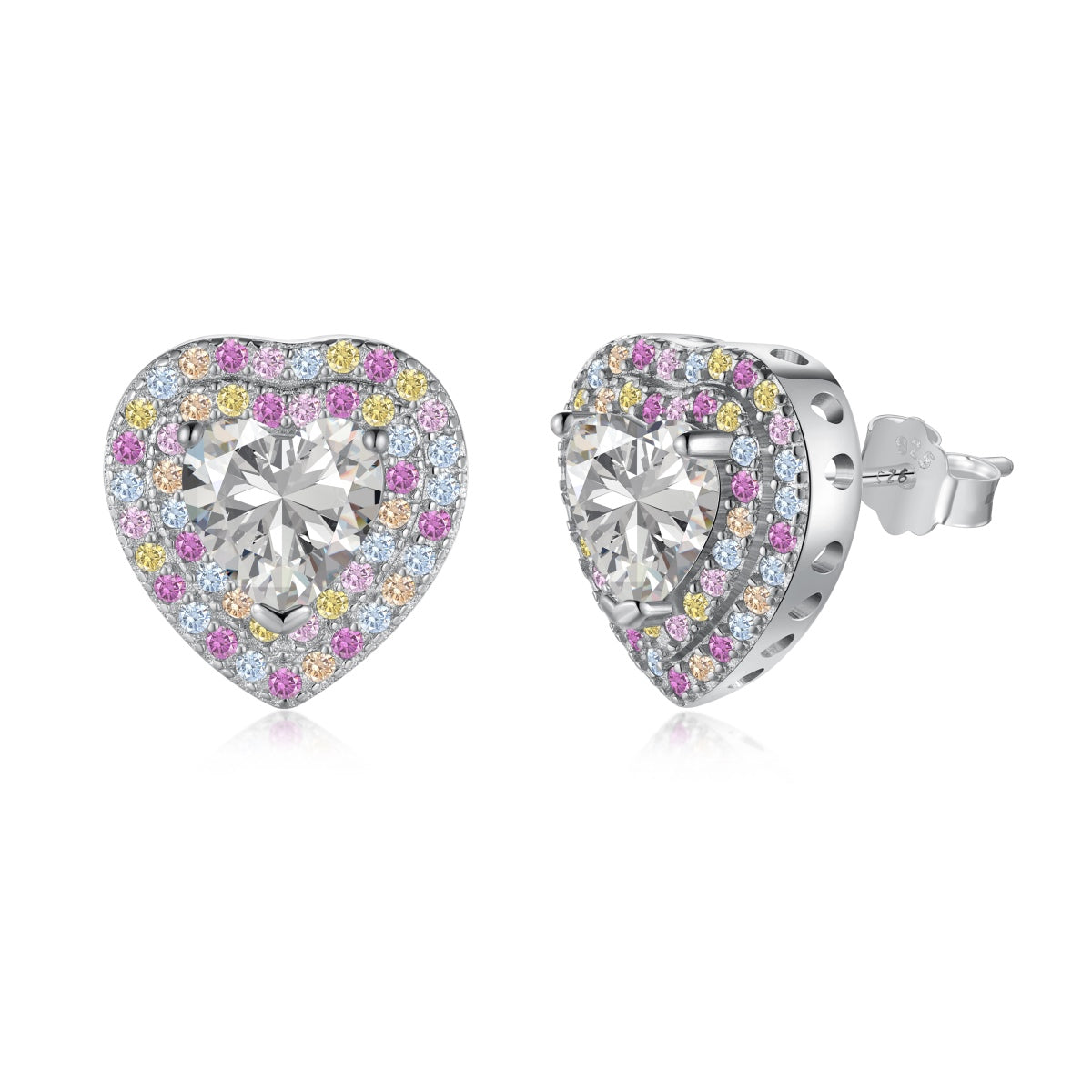 [Clara Jewels]Dazzling Heart Shape Lover Earrings