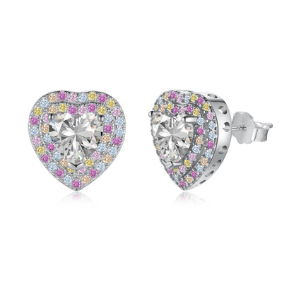 [Clara Jewels]Dazzling Heart Shape Lover Earrings