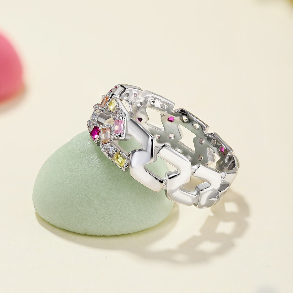[Clara Jewels]Sparkling Vibrant Emerald Cut Daily Ring