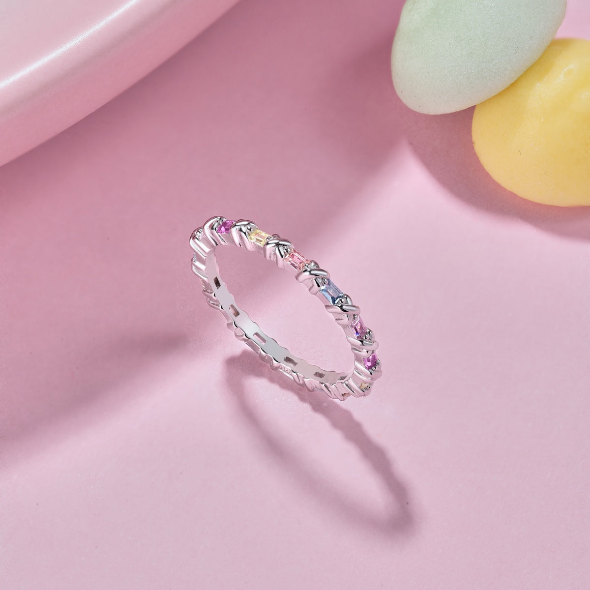 [Clara Jewels]Charming Colorful Round Cut Daily Ring