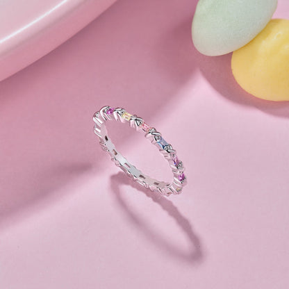 [Clara Jewels]Charming Colorful Round Cut Daily Ring