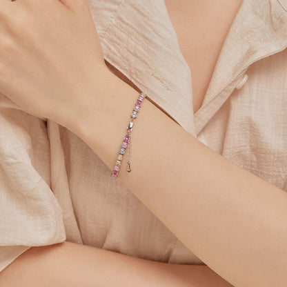 [Clara Jewels]Delicate Colorful Emerald Cut Party Bracelet