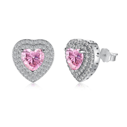 [Clara Jewels]Dazzling Heart Shape Lover Earrings