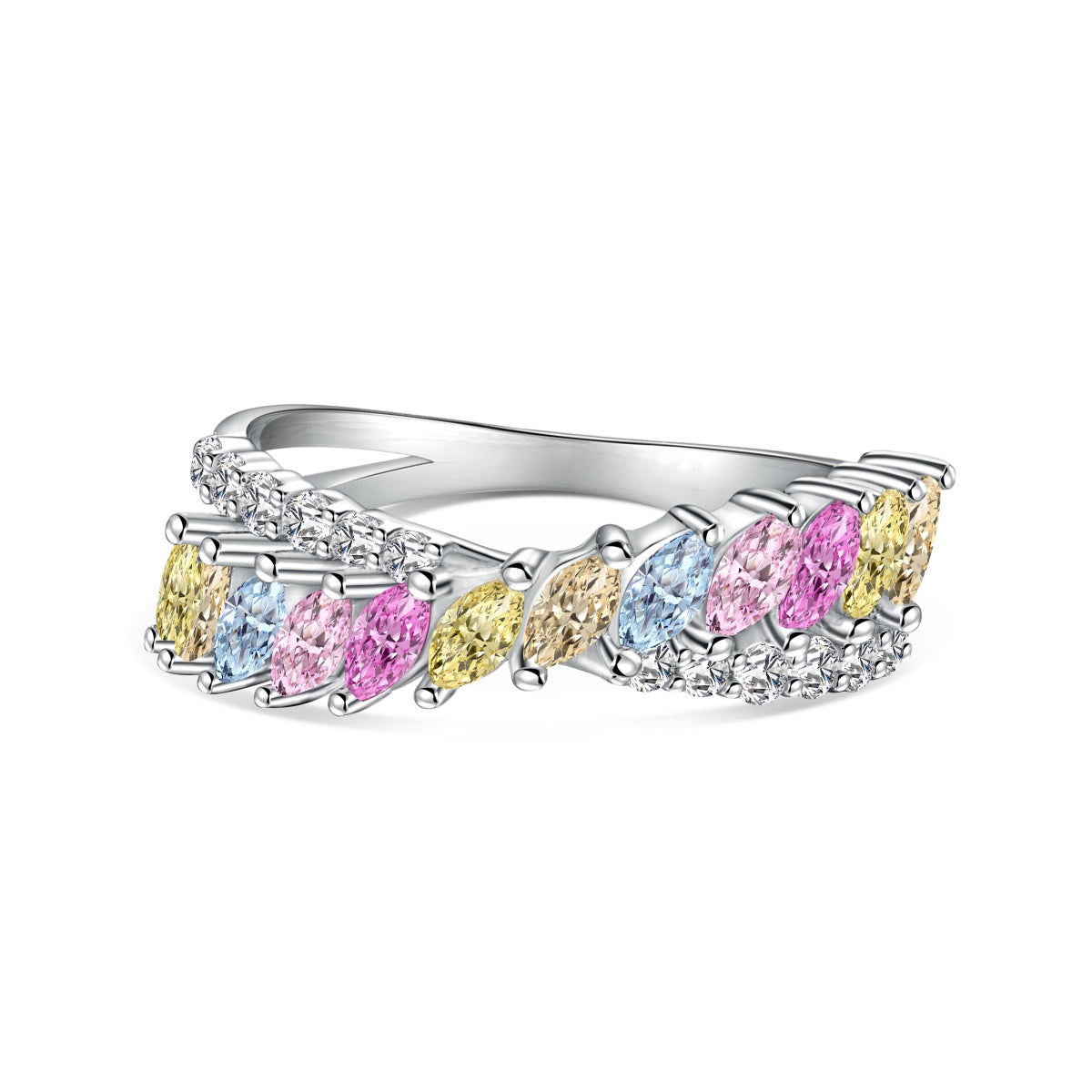 [Clara Jewels]Unique Colorful Marquise Cut Daily Ring
