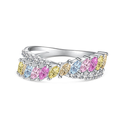 [Clara Jewels]Unique Colorful Marquise Cut Daily Ring