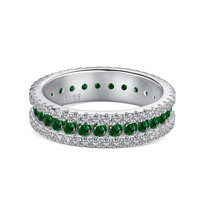 [Clara Jewels]Delicate Colorful Round Cut Daily Ring