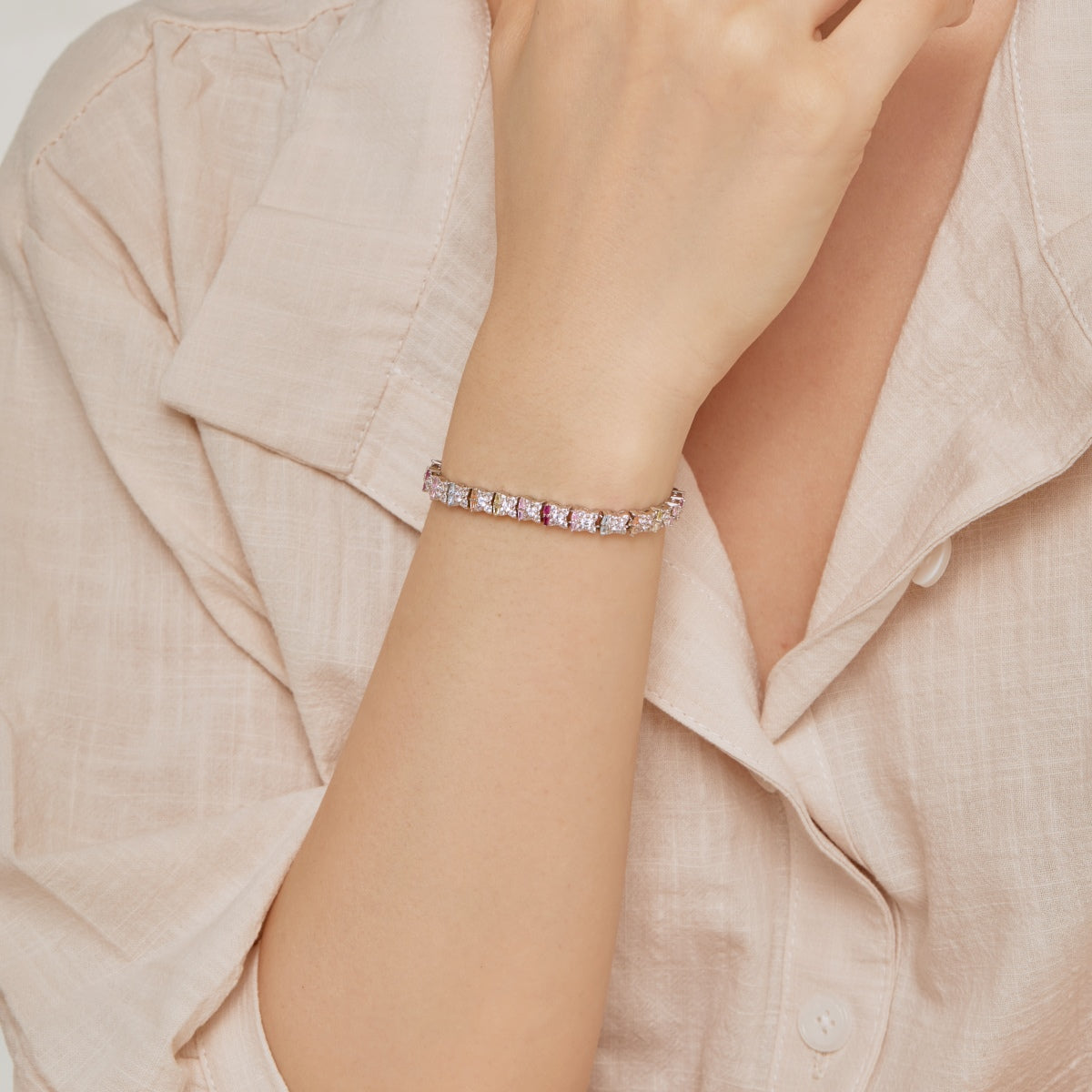 [Clara Jewels]Unique Colorful Flower Shape Daily Bracelet