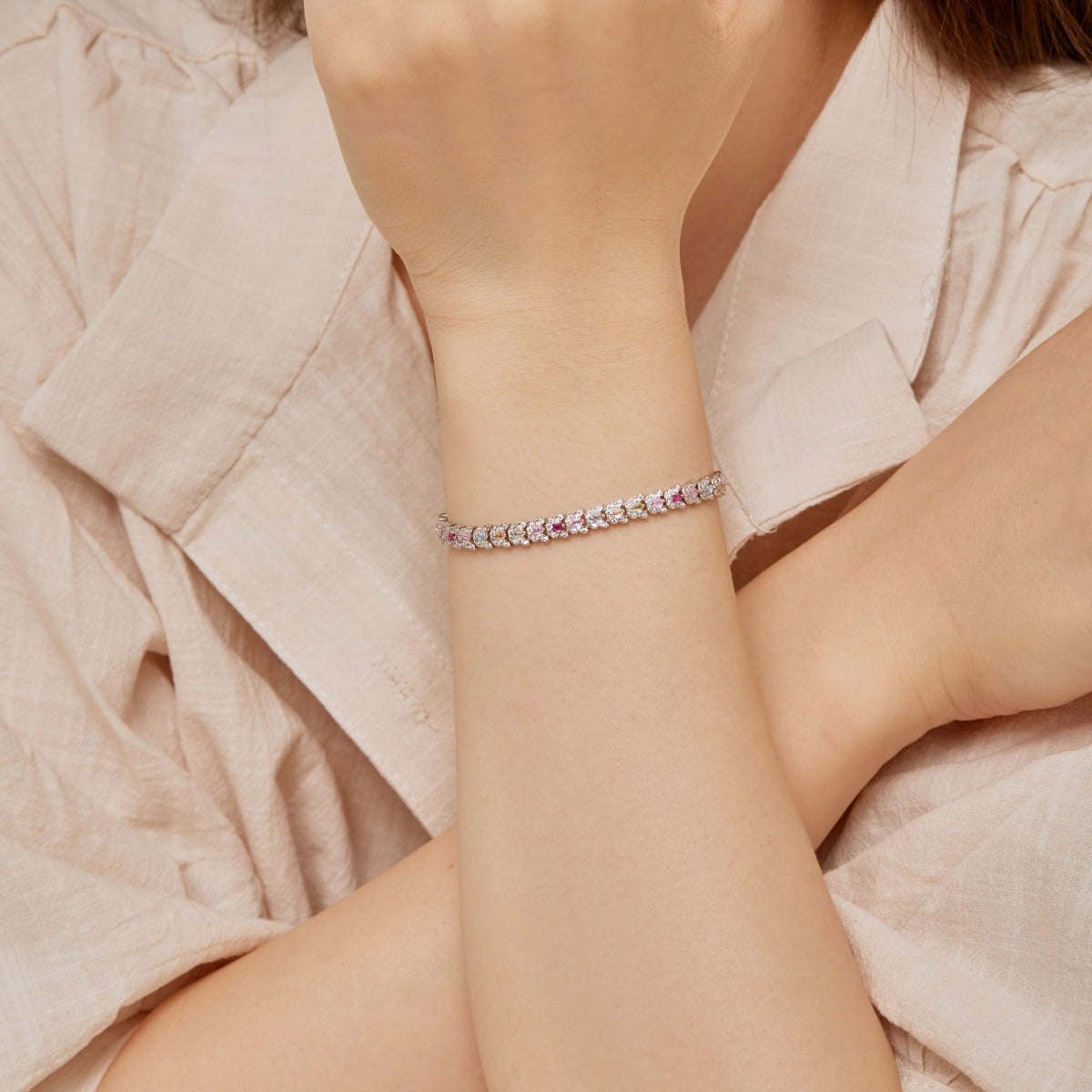 [Clara Jewels]Delicate Colorful Multi Cut Daily Bracelet