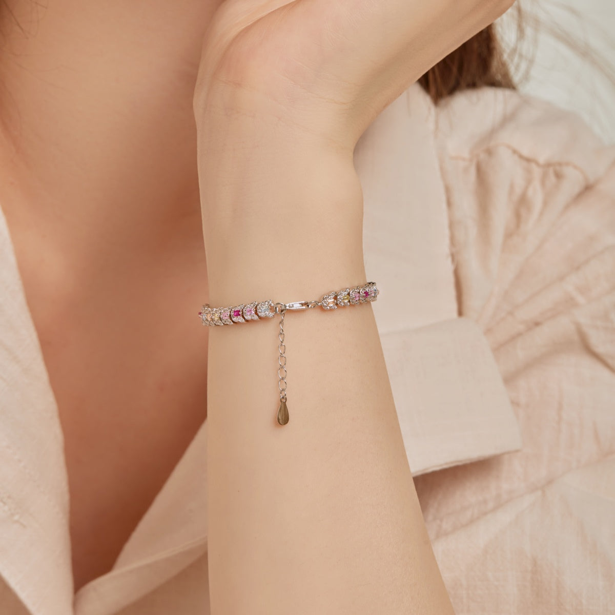 [Clara Jewels]Delicate Colorful Multi Cut Daily Bracelet