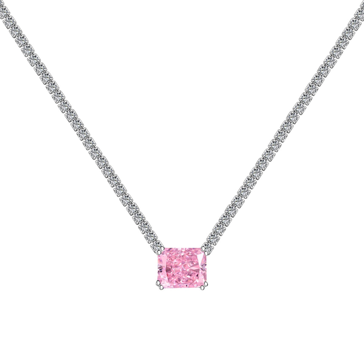 [Clara Jewels]4.0 Carat Elegant Radiant Cut Necklace