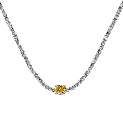 [Clara Jewels]1.0 Carat Shining Oval Cut Necklace