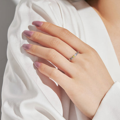 [Clara Jewels]Sparkling Vibrant Round Shape Daily Ring