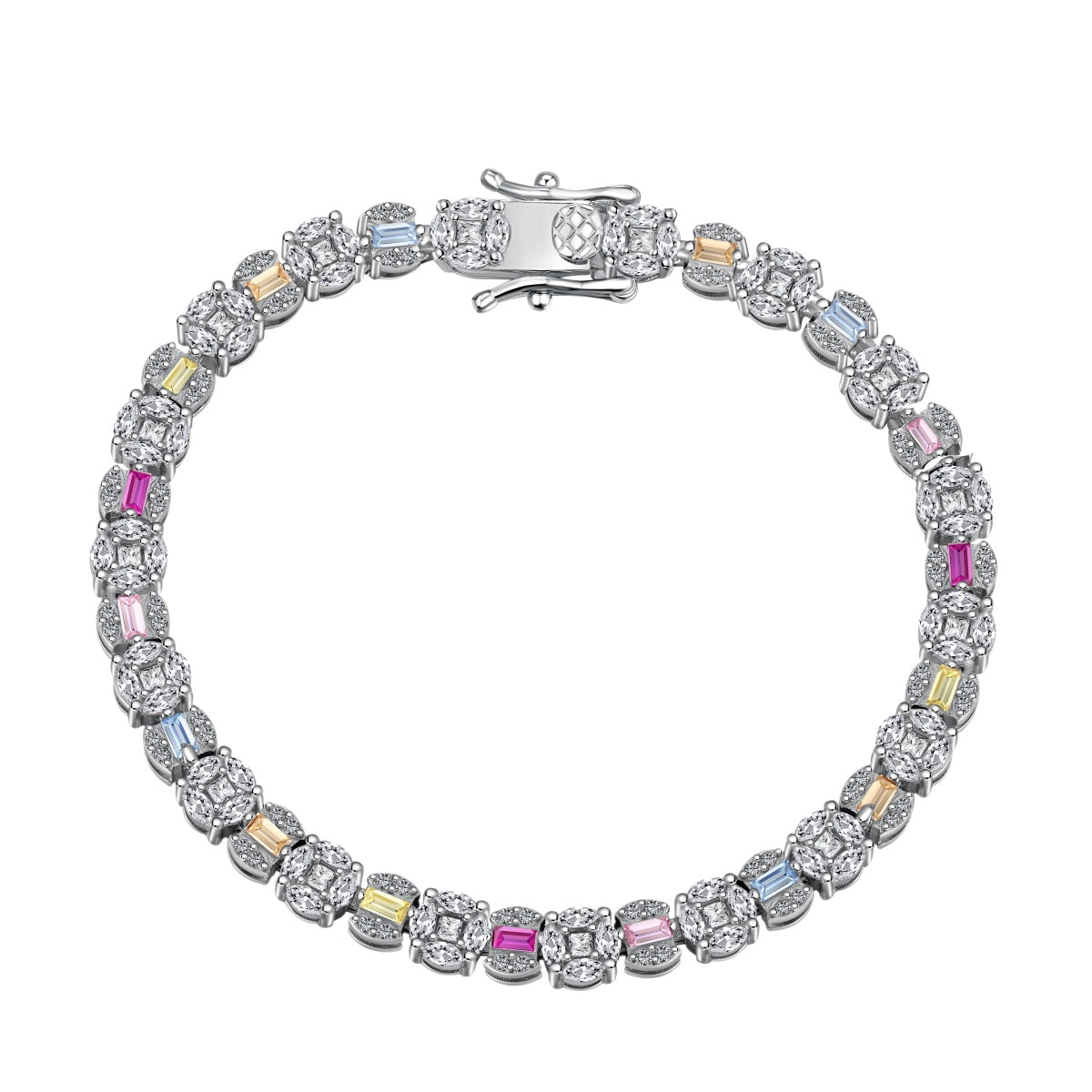 [Clara Jewels]Dazzling Radiant Multi Cut Daily Bracelet