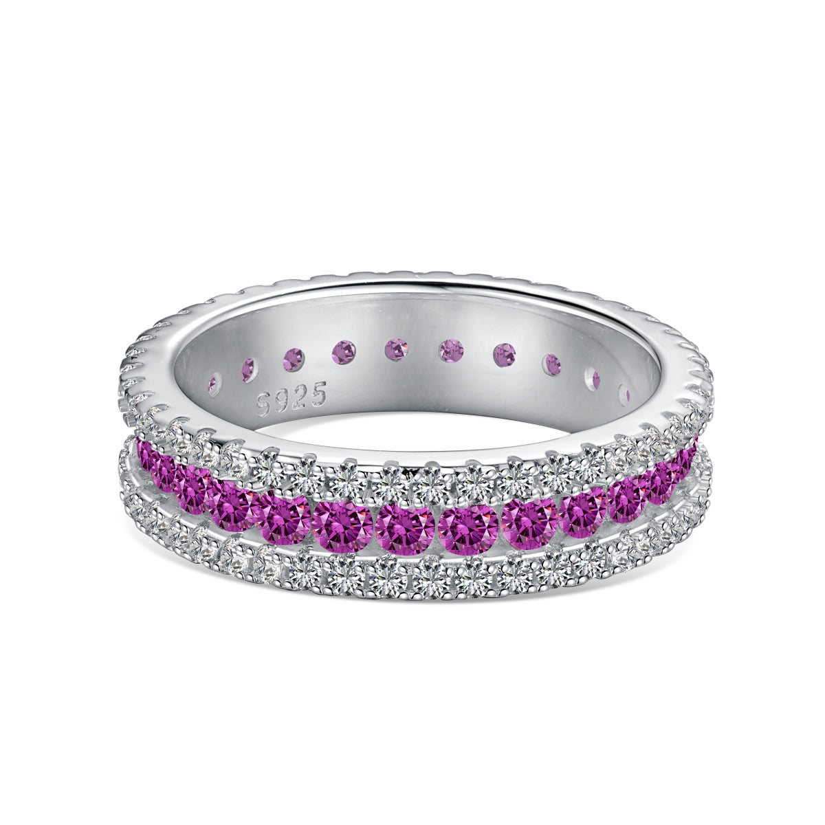 [Clara Jewels]Delicate Colorful Round Cut Daily Ring