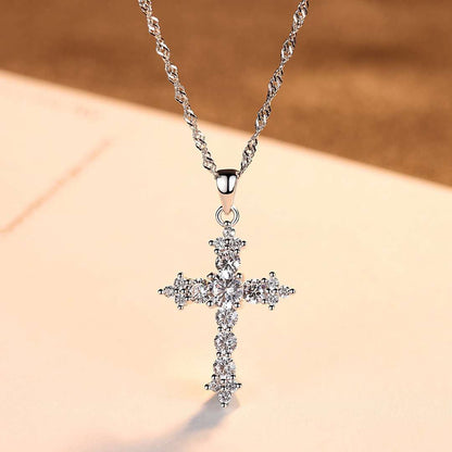[Clara Jewels]Delicate Cross Shape Necklace
