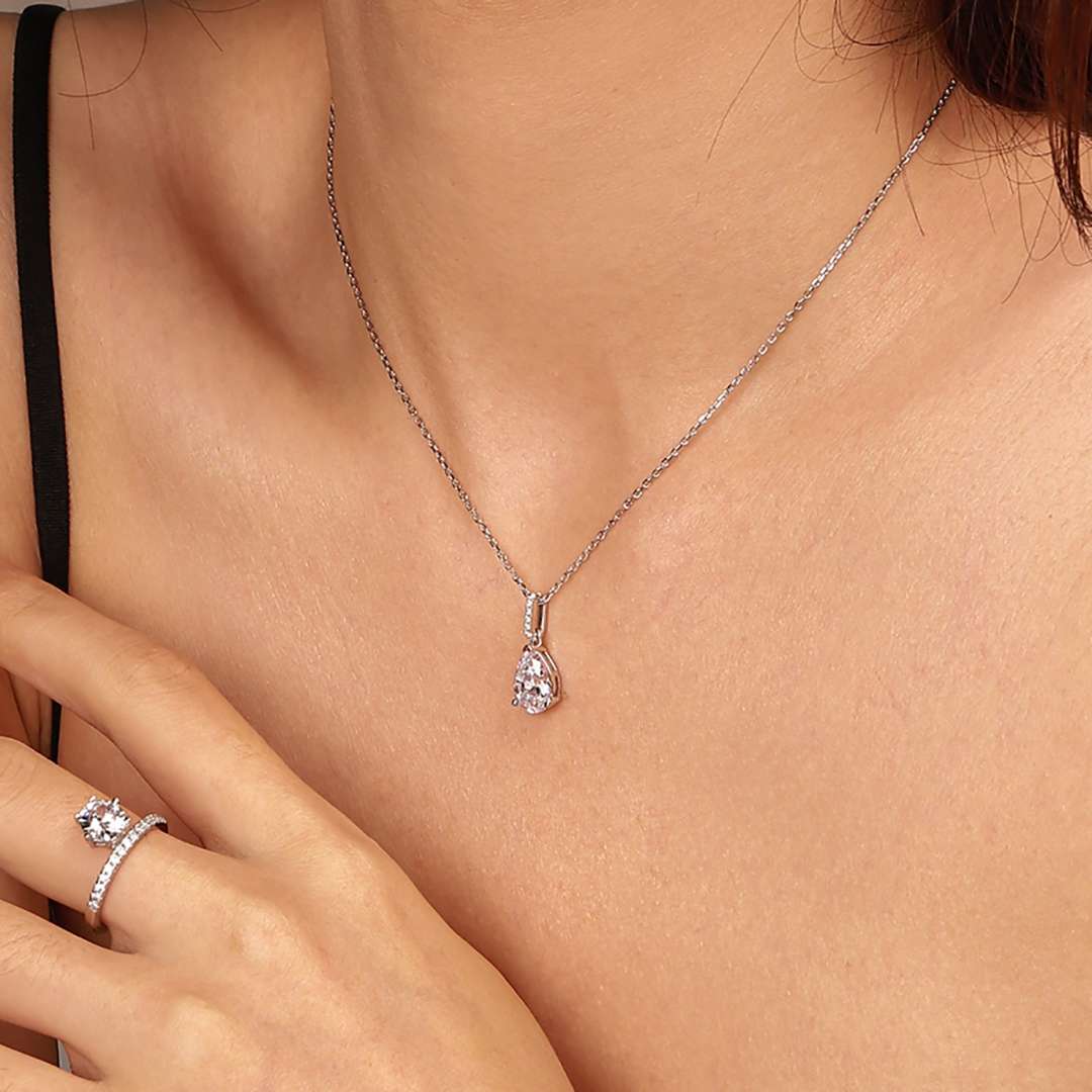 [Clara Jewels]Delicate Water Drop Shape Fashion Necklace