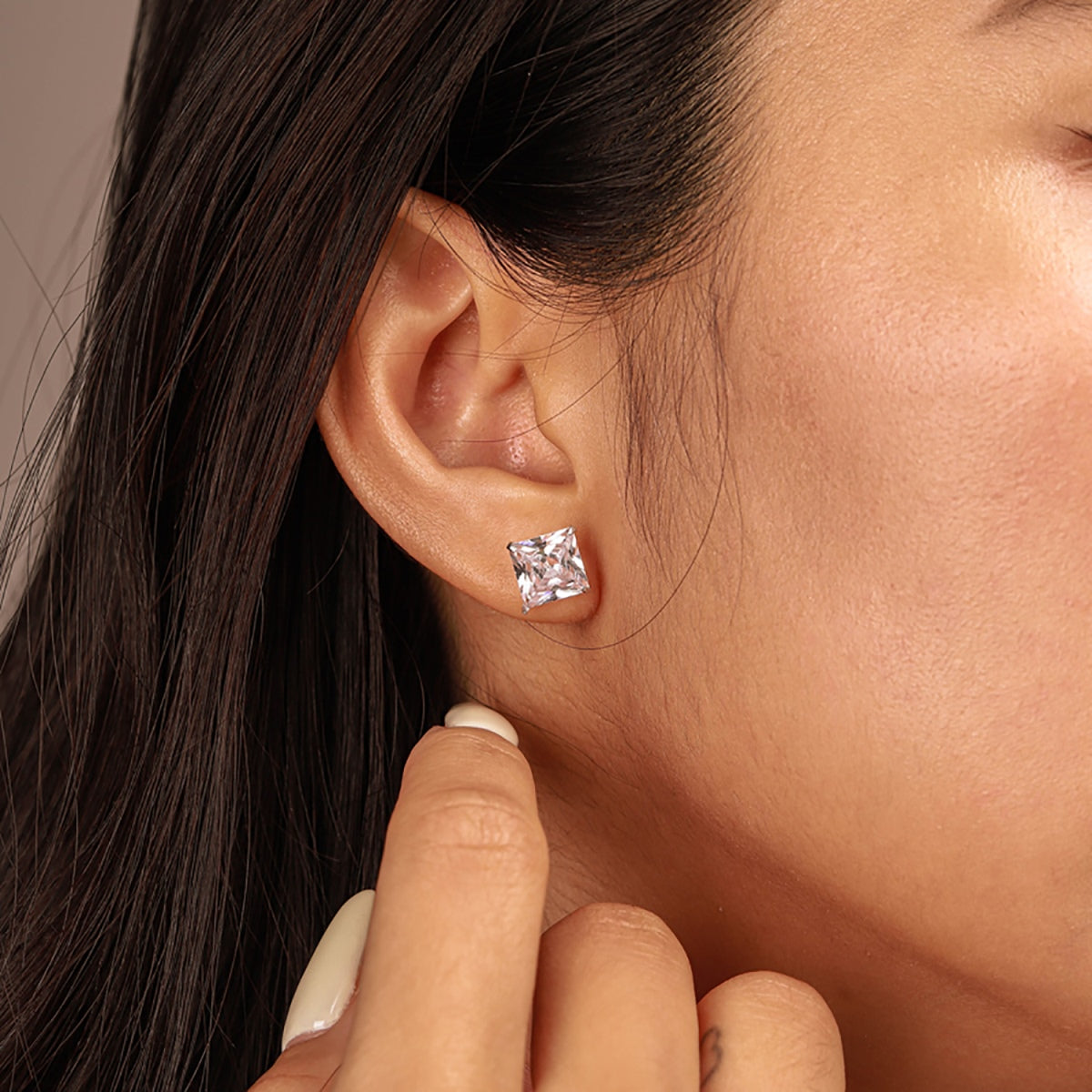 [Clara Jewels]Ornate Square Shape Earrings