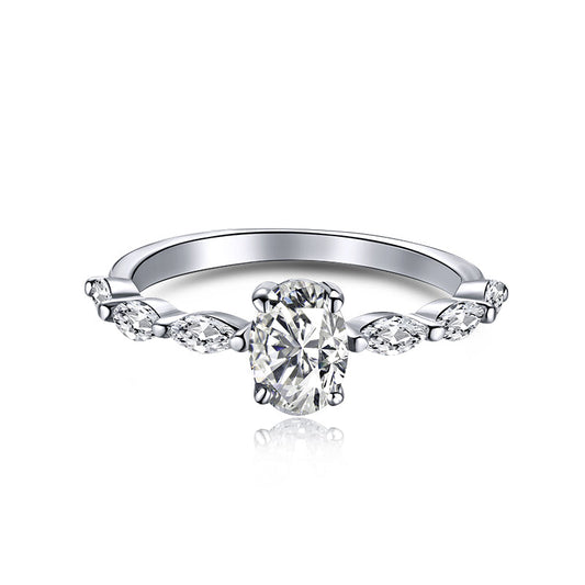 [Clara Jewels]0.75 Carat Luxurious Vibrant Elongated Cushion Cut Daily Ring