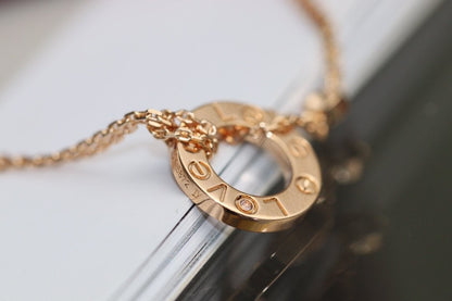 [Clara Jewels]LOVE NECKLACE ADJUSTABLE ROSE GOLD 2 DIAMOND