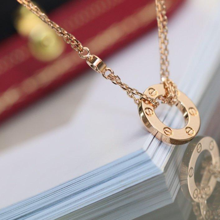 [Clara Jewels]LOVE NECKLACE ADJUSTABLE ROSE GOLD 2 DIAMOND