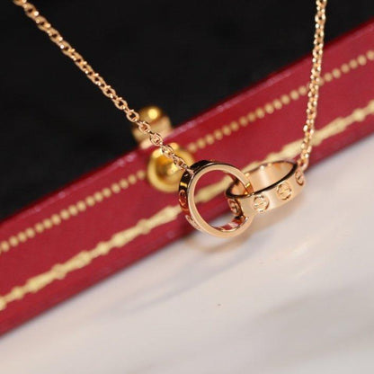 [Clara Jewels]LOVE NECKLACE PINK GOLD AND SILVER