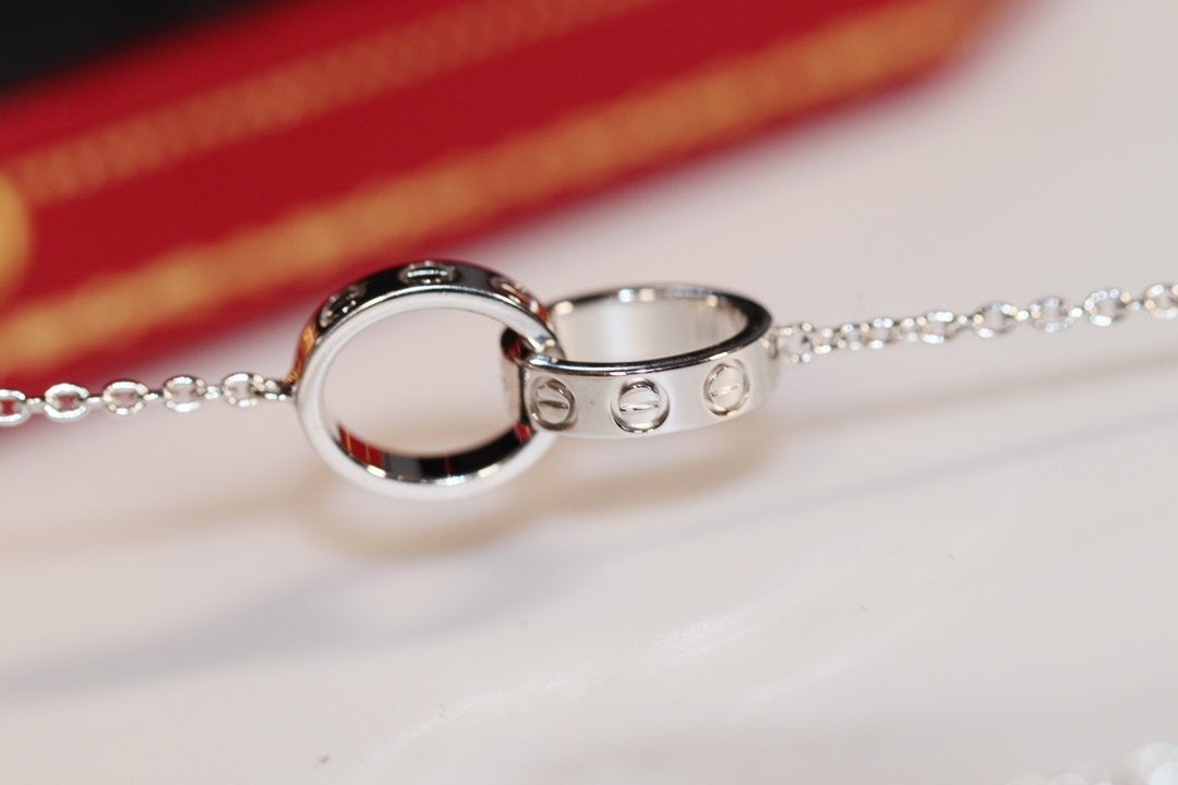 [Clara Jewels]LOVE NECKLACE PINK GOLD AND SILVER
