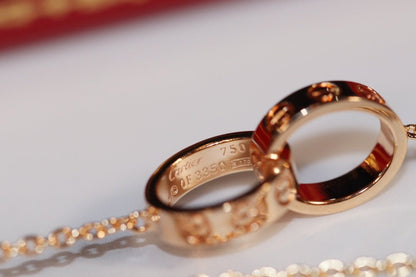 [Clara Jewels]LOVE NECKLACE PINK GOLD AND SILVER