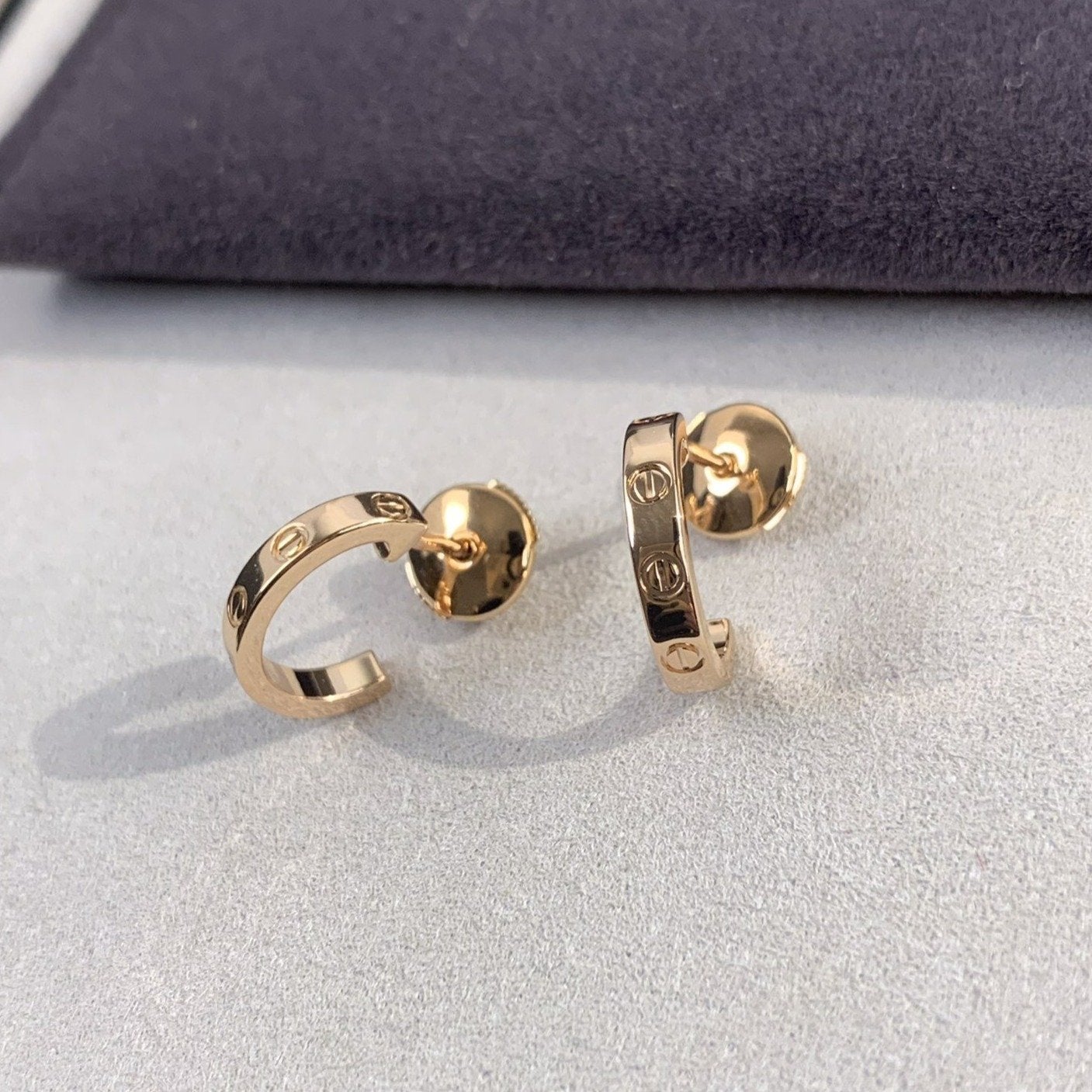 [Clara Jewels]LOVE EARRINGS 2.65MM PINK GOLD