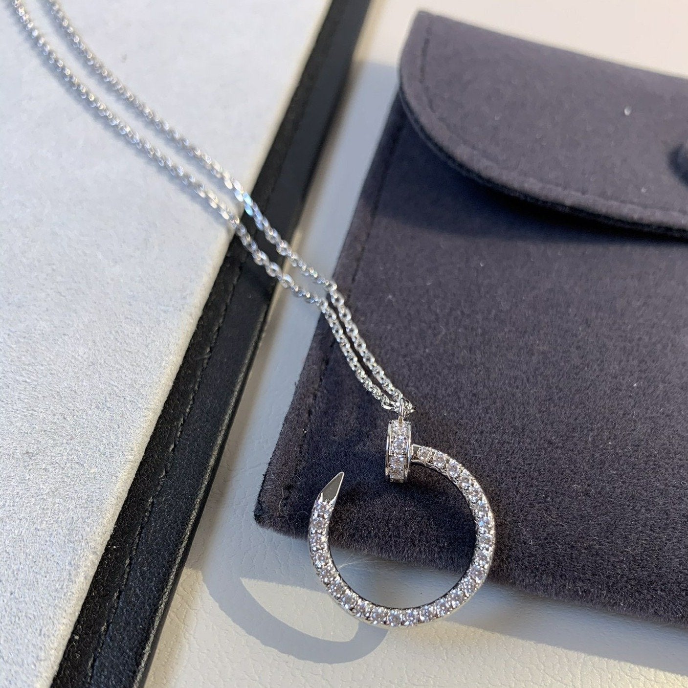 [Clara Jewels]JUSTE NECKLACE SILVER DIAMONDS