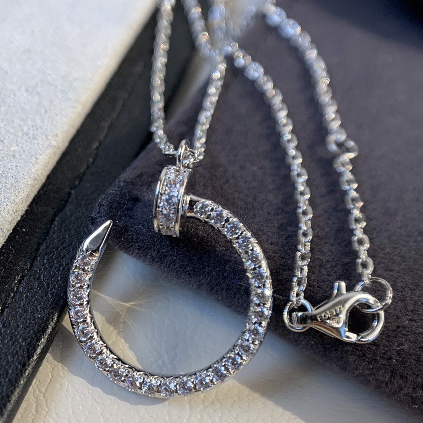 [Clara Jewels]JUSTE NECKLACE SILVER DIAMONDS