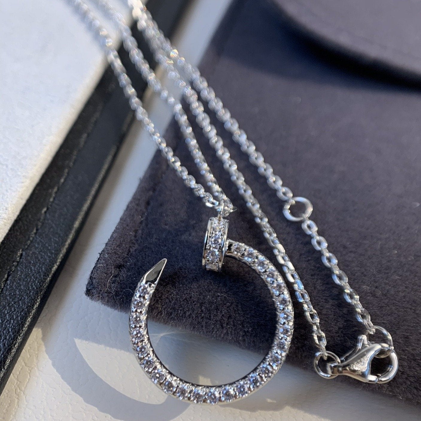 [Clara Jewels]JUSTE NECKLACE SILVER DIAMONDS