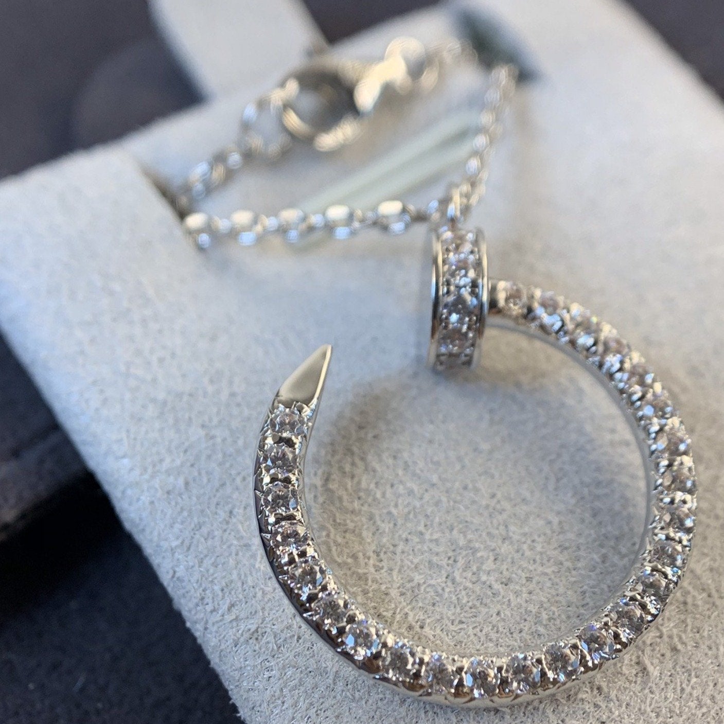 [Clara Jewels]JUSTE NECKLACE SILVER DIAMONDS