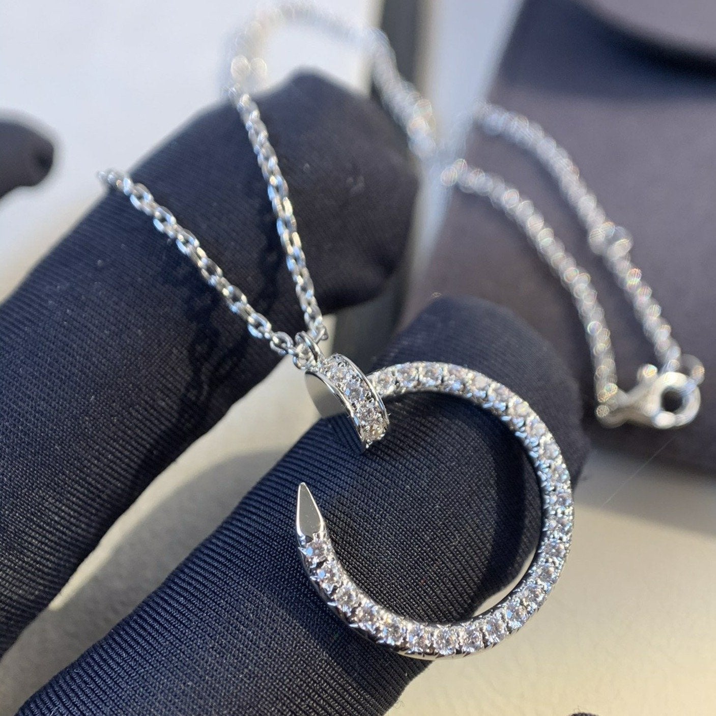 [Clara Jewels]JUSTE NECKLACE SILVER DIAMONDS