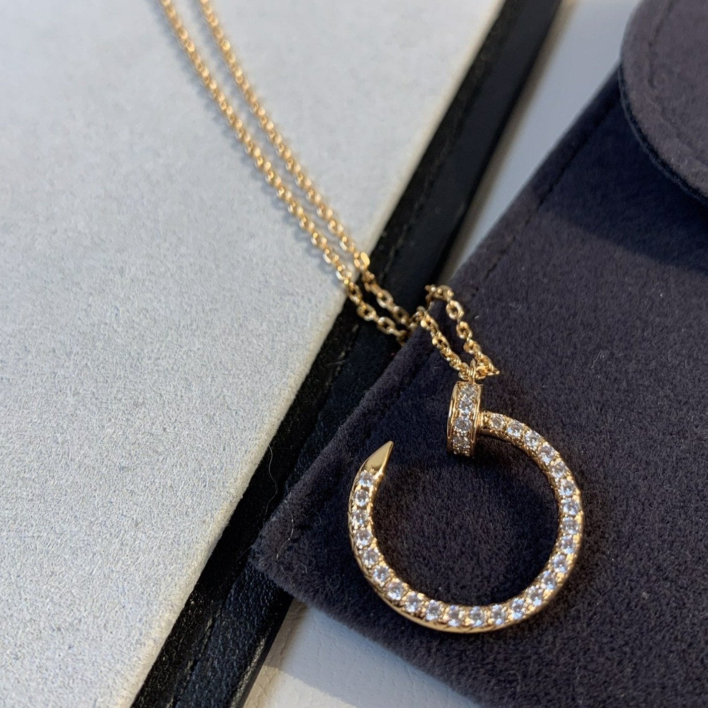 [Clara Jewels]JUSTE NECKLACE PINK GOLD DIAMONDS