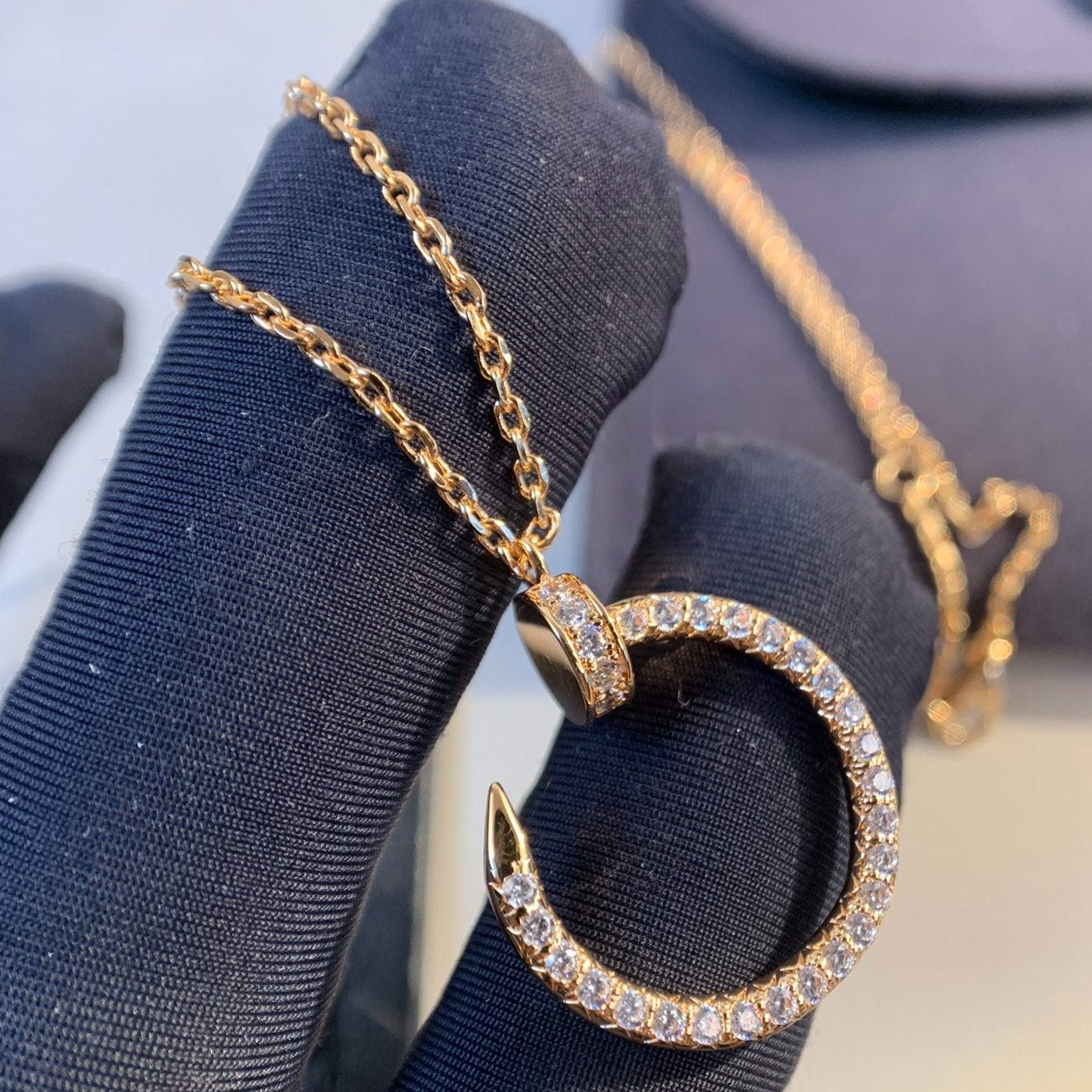 [Clara Jewels]JUSTE NECKLACE PINK GOLD DIAMONDS