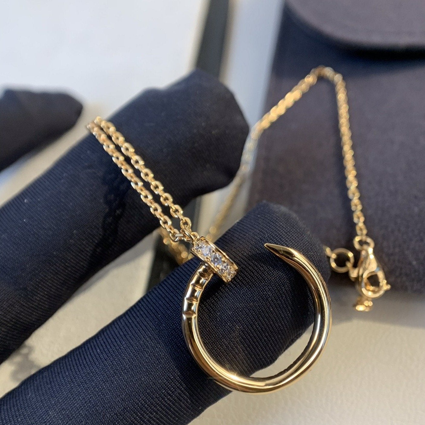 [Clara Jewels]JUSTE NECKLACE PINK GOLD DIAMONDS