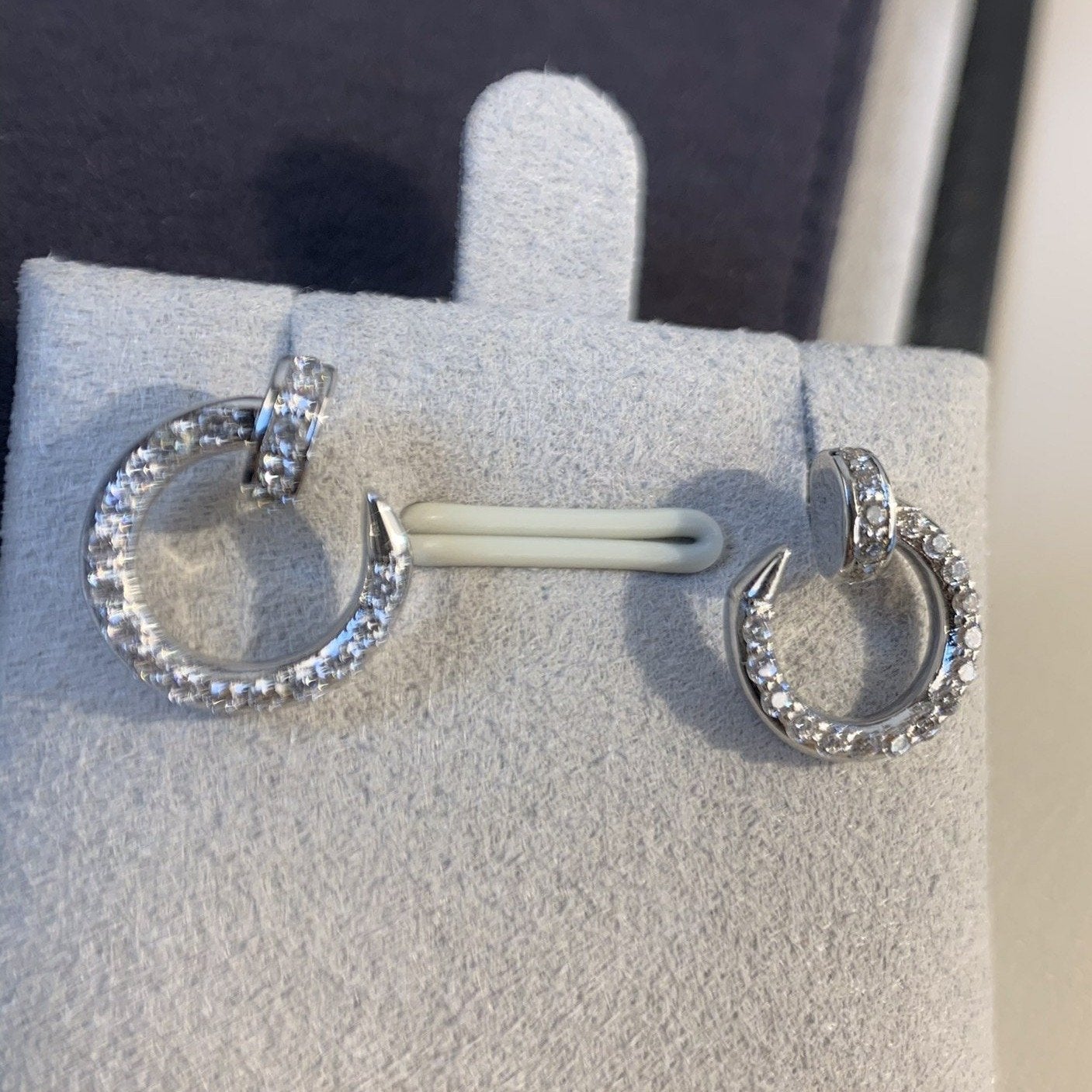 [Clara Jewels]JUSTE EARRINGS SILVER DIAMONDS