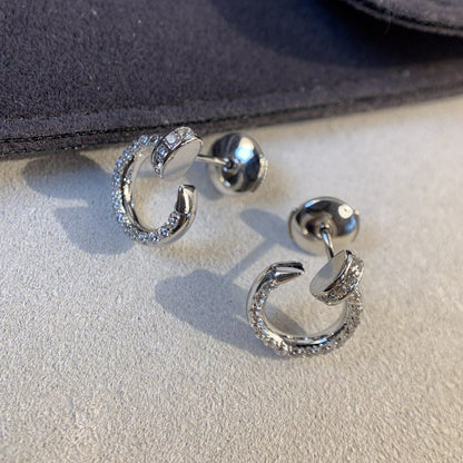 [Clara Jewels]JUSTE EARRINGS SILVER DIAMONDS