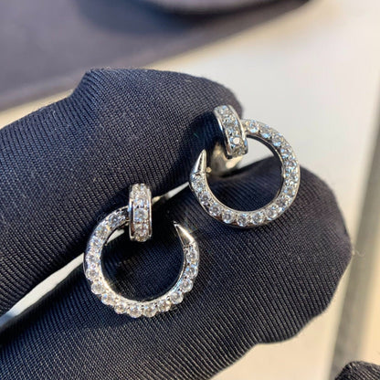 [Clara Jewels]JUSTE EARRINGS SILVER DIAMONDS