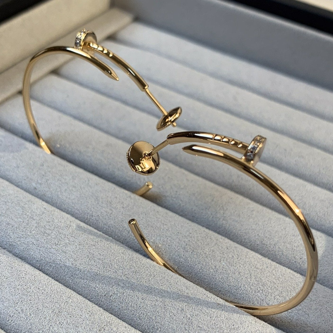 [Clara Jewels]JUSTE EARRINGS GOLD DIAMONDS 1.8MM