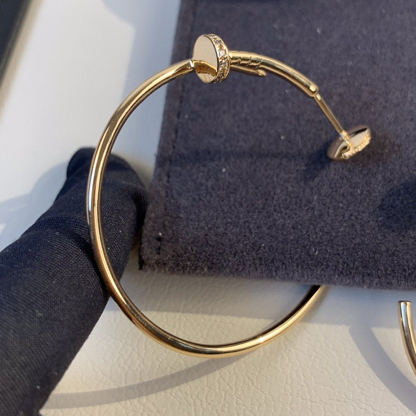 [Clara Jewels]JUSTE EARRINGS GOLD DIAMONDS 1.8MM