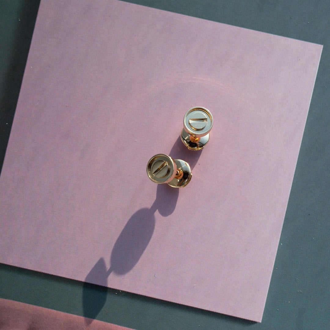 [Clara Jewels]LOVE EARRINGS PINK GOLD 10MM