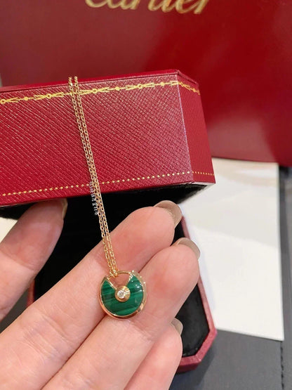 [Clara Jewels]AMULETTE ROSE GOLD MALACHITE NECKLACE