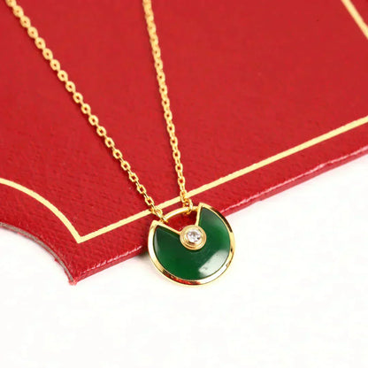 [Clara Jewels]AMULETTE GOLD MALACHITE NECKLACE
