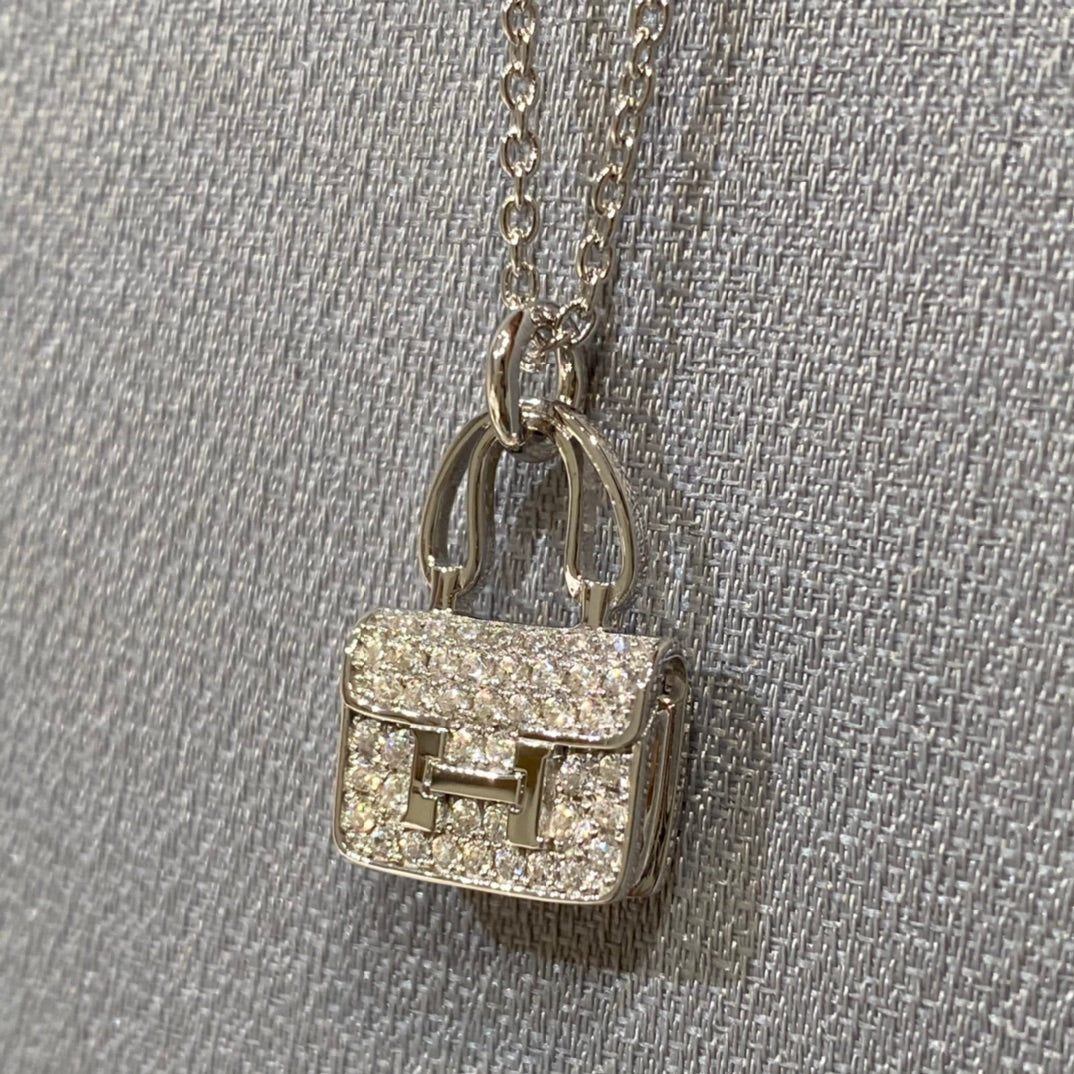 [Clara Jewels]CONSTANCE PEDANT DIAMOND NECKLACE