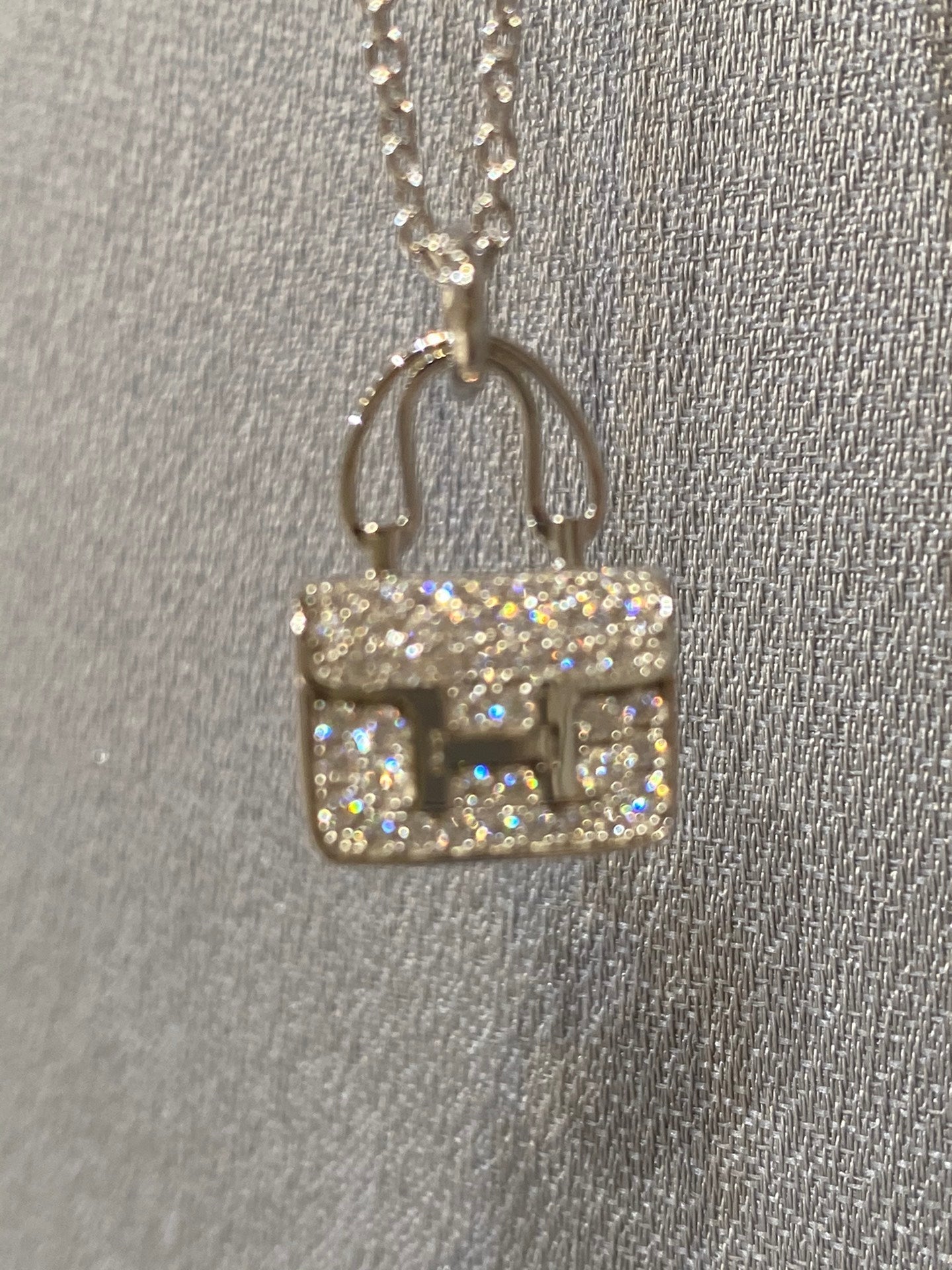 [Clara Jewels]CONSTANCE PEDANT DIAMOND NECKLACE