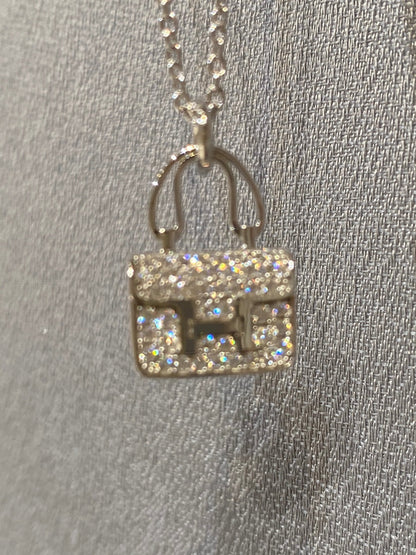 [Clara Jewels]CONSTANCE PEDANT DIAMOND NECKLACE