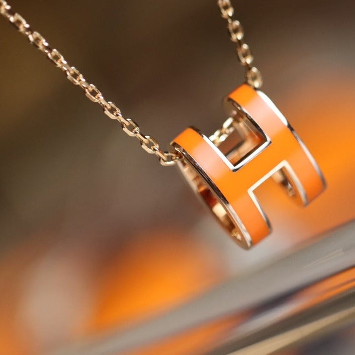 [Clara Jewels]POP H PEDANT PINK GOLD