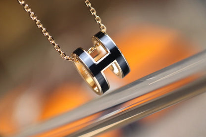 [Clara Jewels]POP H PEDANT PINK GOLD
