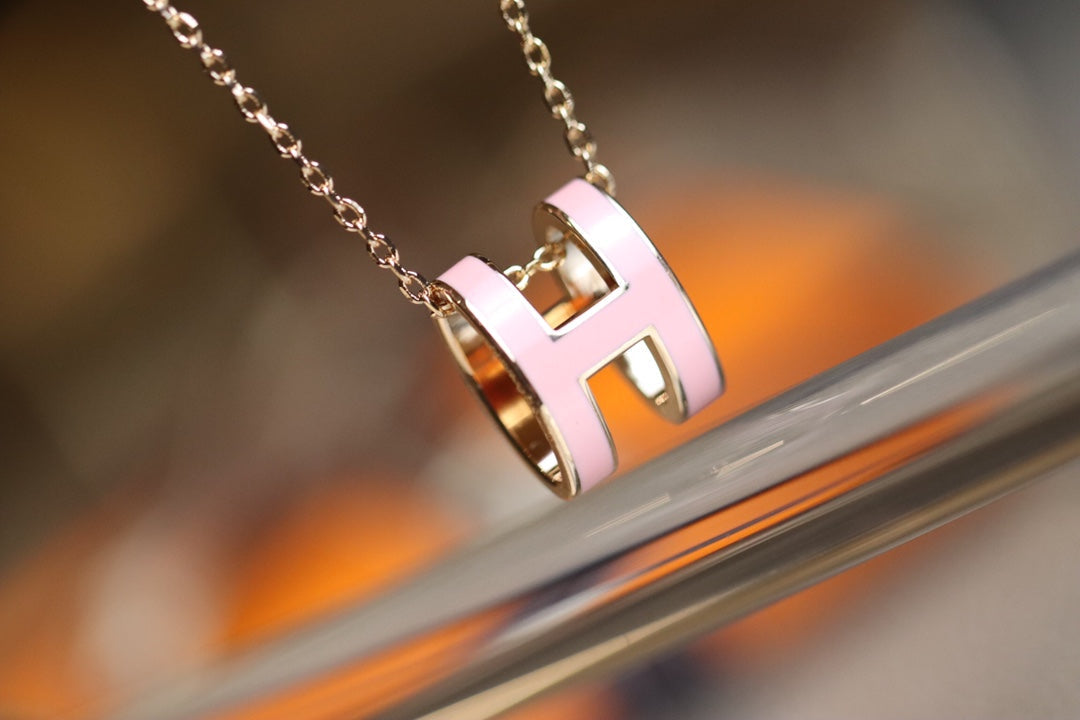 [Clara Jewels]POP H PEDANT PINK GOLD